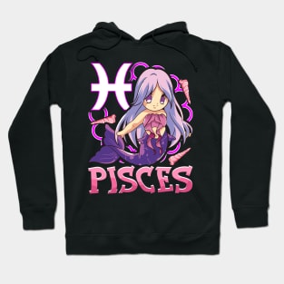 Pisces Manga Kawaii February March Birthday Zodiac Hoodie